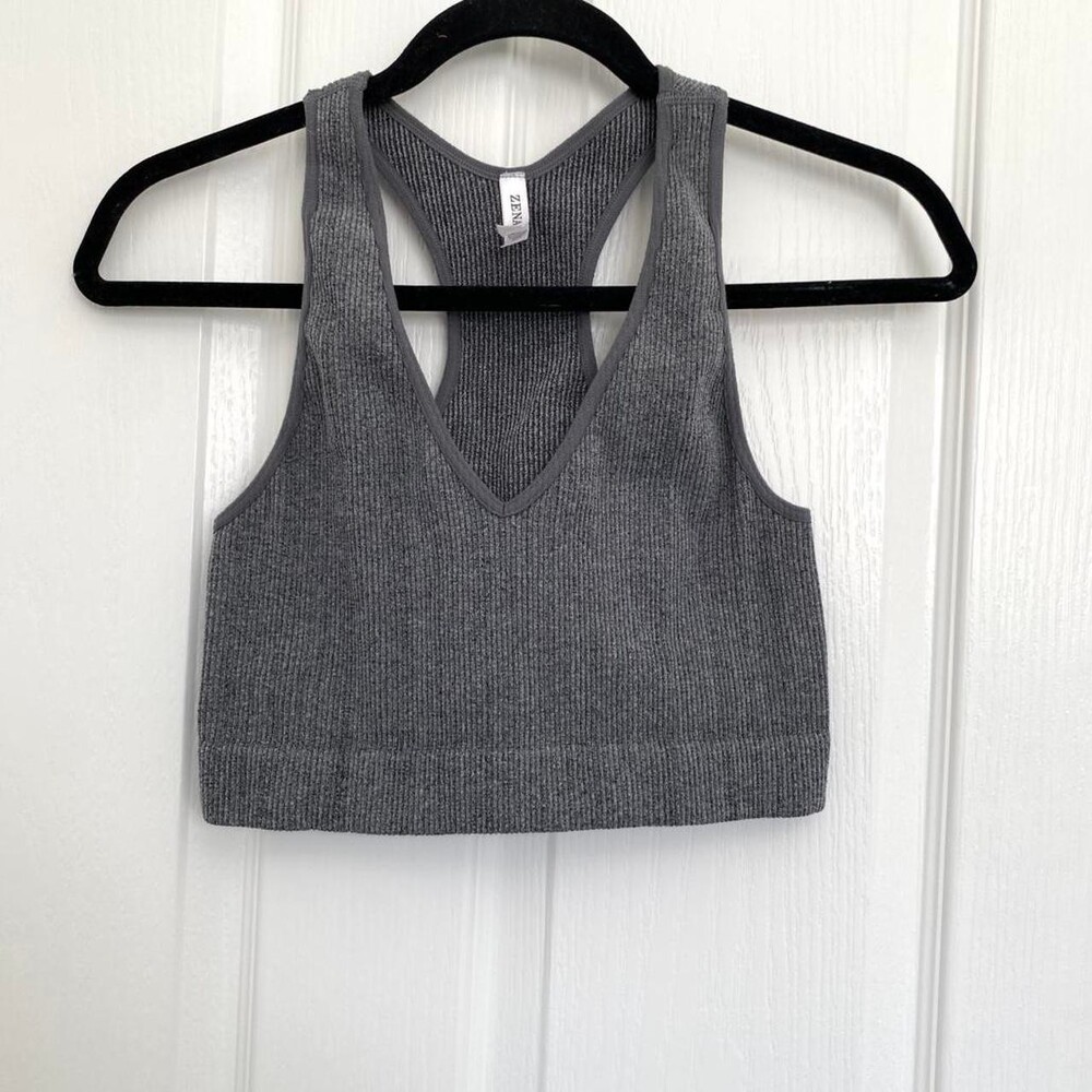 Zenana Women's Grey Crop-top